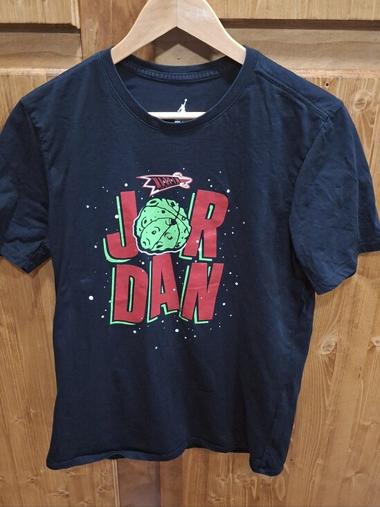 Jordan Other - Marvin Martian Mens Medium Jordan Black Tee with Red and Neon Green Graphic